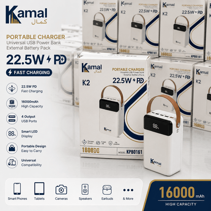 KAMAL LOT Imported KPB0161 - 160 160000mAh Power Bank | 60w 22.5W PD Super Fast Charging