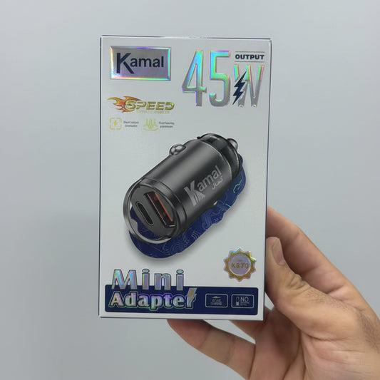 1 Year Warranty Kamal Imported 45w Mini Car Adapter K870