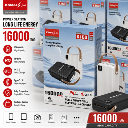 KAMAL LOT Imported KPB0161 - 160 160000mAh Power Bank | 60w 22.5W PD Super Fast Charging