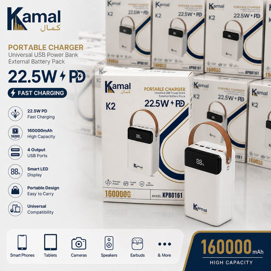 KAMAL LOT Imported KPB 161 - 160 160000mAh Power Bank | 60w 22.5W PD Super Fast Charging