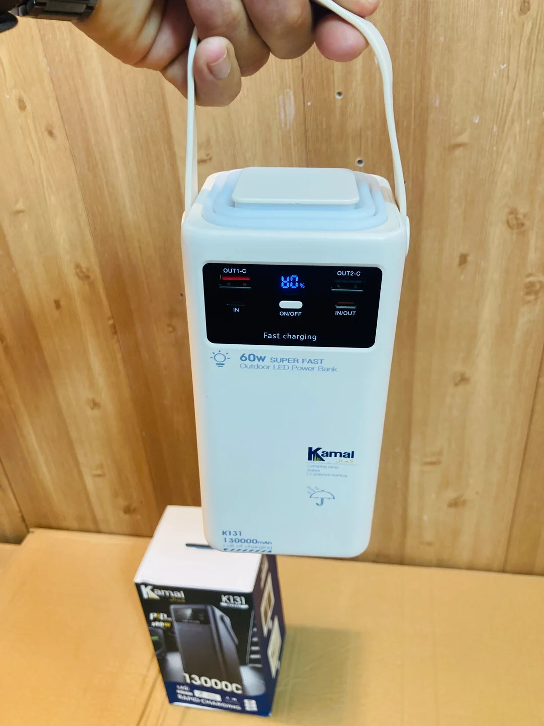 180w PD Fast 60w Kamal Power Bank K131 (130000mAh, Black/White)