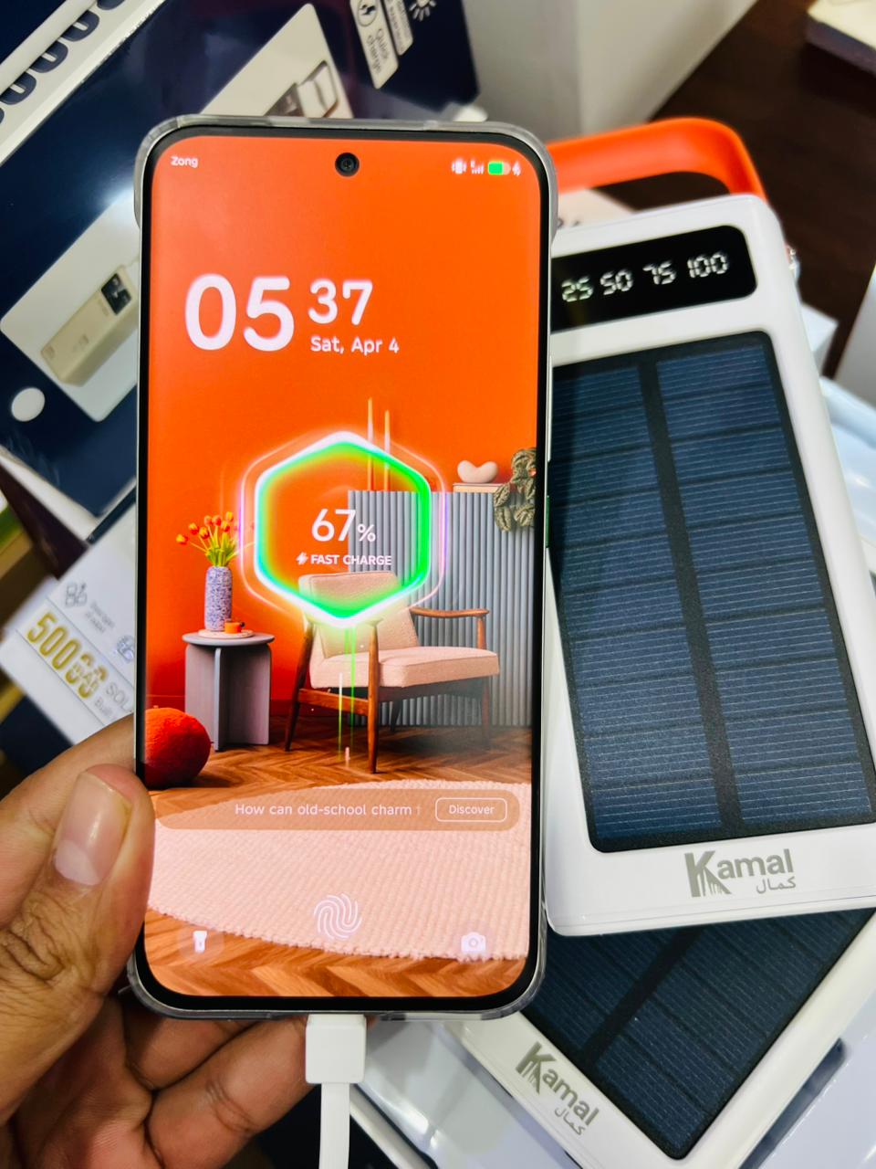 Kamal KPB53 50,000mAh Solar Power Bank – 22.5W PD Fast Charging with 4 Built-in CABLE