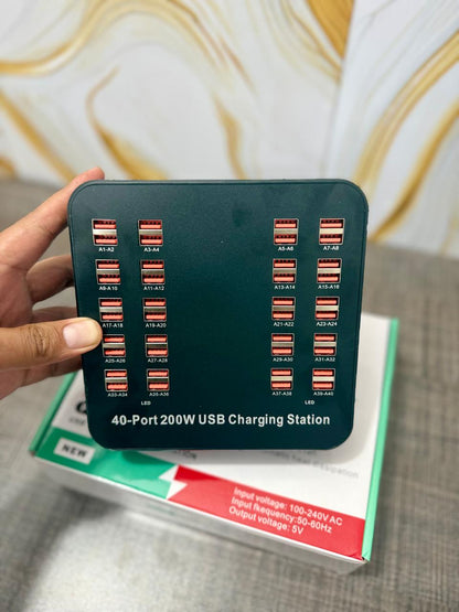 Iconic Power 40-Port Smart Charging Station – 200W Mega-Hub