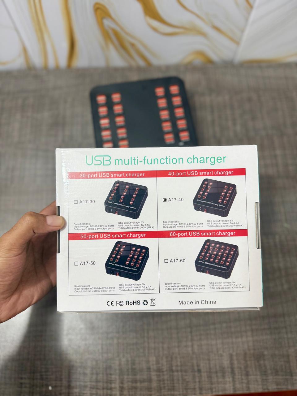 Iconic Power 40-Port Smart Charging Station – 200W Mega-Hub
