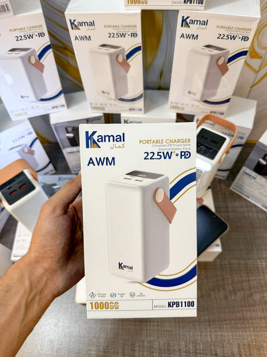 Full Lithuim Battery Kamal 1 Lac mAh Power Bank – Fast Charging 4-in-1 PD & USB-C
