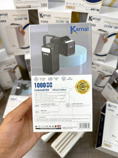 Full Lithuim Battery Kamal 1 Lac mAh Power Bank – Fast Charging 4-in-1 PD & USB-C