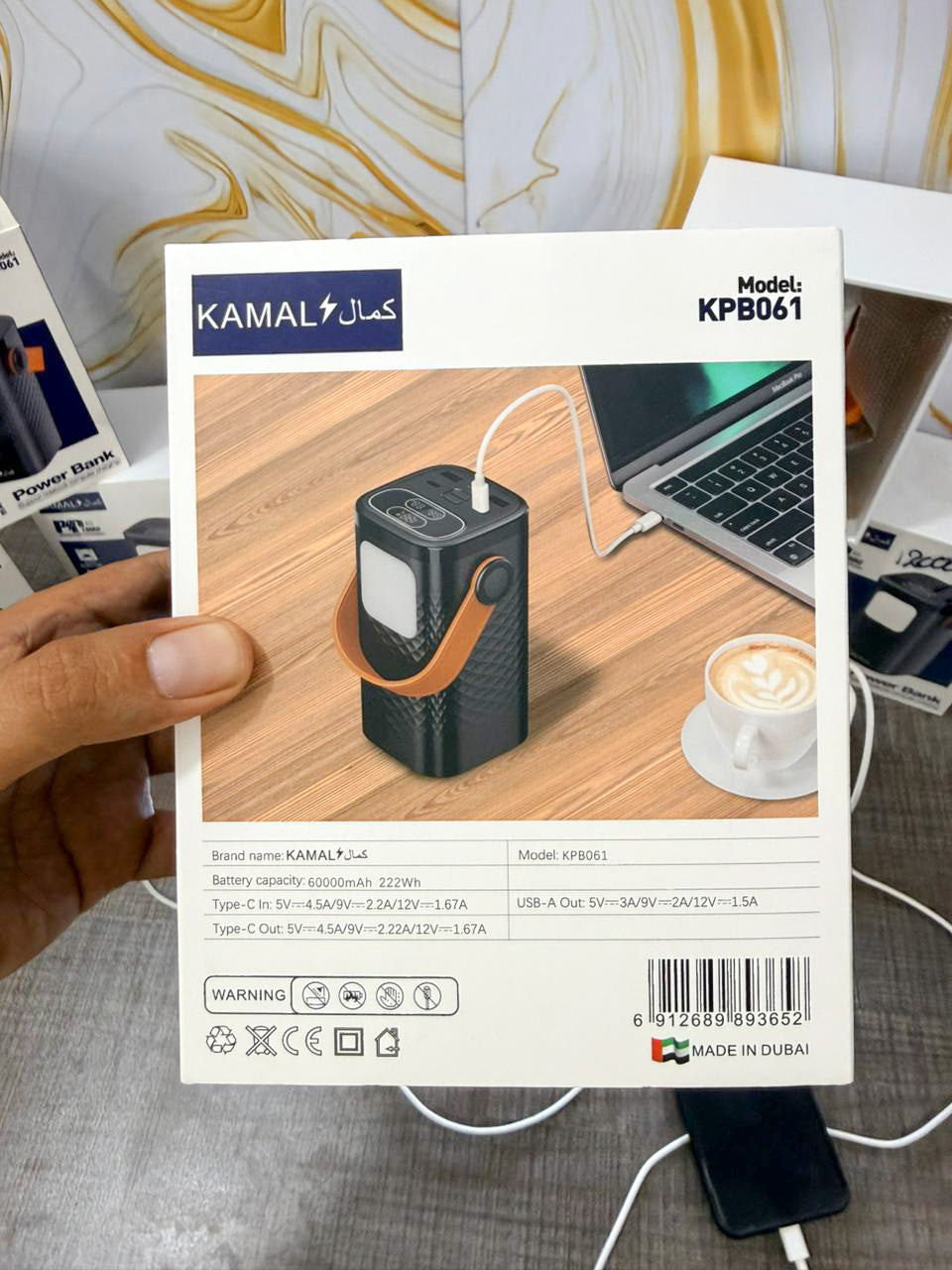 100W Kamal KPB061 Power 60000Mah For Laptop + Mobile Fast Charging