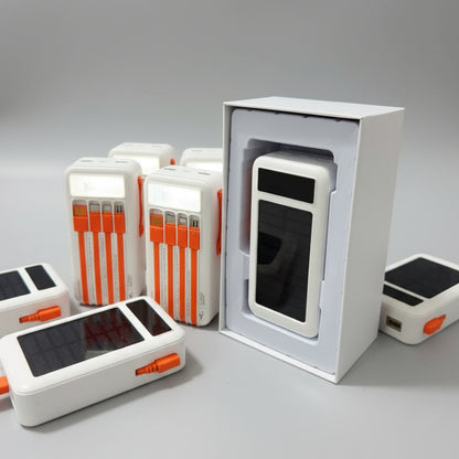 Full Lithium Upgraded Kamal KPB52 50,000mAh Solar Power Bank - 22.5W PD with 4 Built-in CABLE