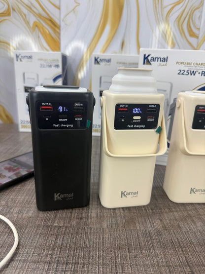 Kamal KPB30 30,000mAh Portable Solar Power Bank - 1 year Warranty 11 in 1 Multipurpose Fast