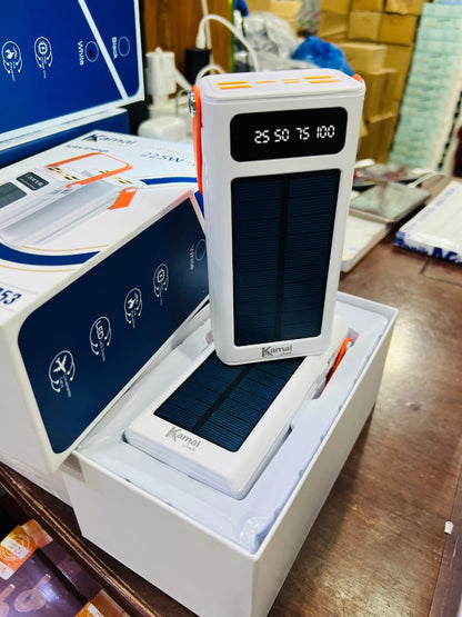 Kamal KPB53 50,000mAh Solar Power Bank – 22.5W PD Fast Charging with 4 Built-in CABLE