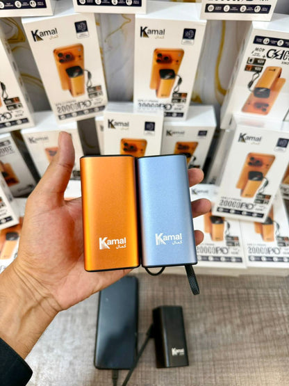 Kamal KPB-17 ProMX 20000mAh 40W Fast Charging Power Bank with LED Display & Built-In Cable