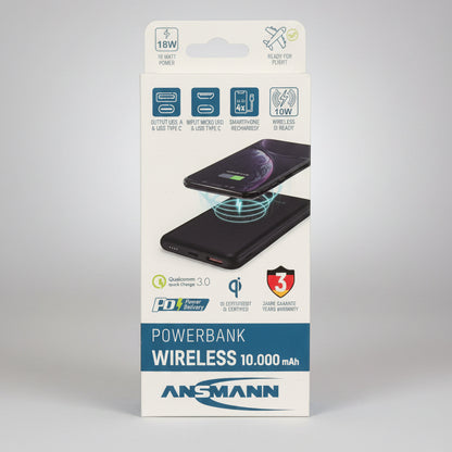 (3Years Warranty) Germany Lot Powerbank 10000mAh PB218 Wireless Type C and (3Years Warranty)