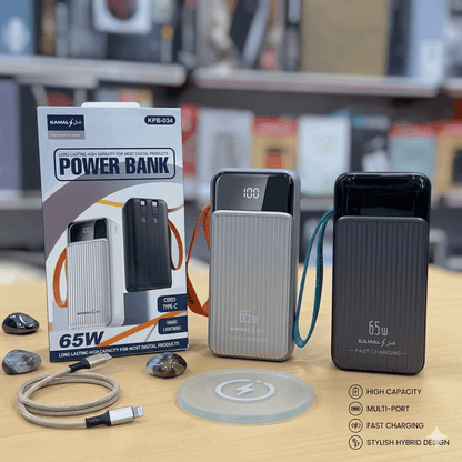 Kamal 65W 30000mAh Power Bank: Ultra-Fast Charging & High Capacity Portable Battery with LED Display