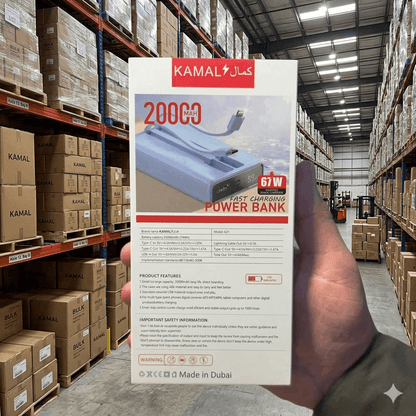 KAMAL 67W super-fast charging 20,000mAh High Multi-Cable Design