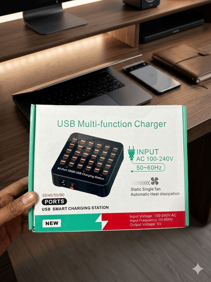 Iconic Power 40-Port Smart Charging Station – 200W Mega-Hub
