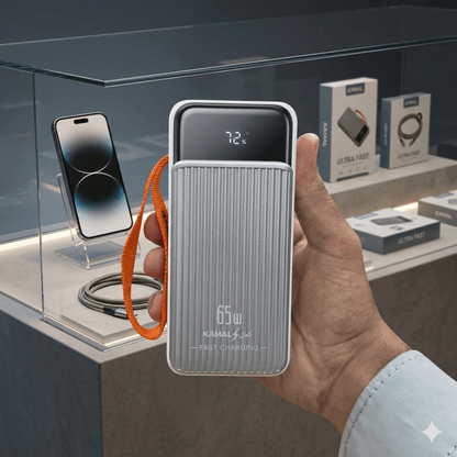 Kamal 65W 30000mAh Power Bank: Ultra-Fast Charging & High Capacity Portable Battery with LED Display