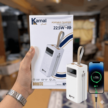 The Powerhouse: Kamal 80,000mAh Ultra-High Capacity 22.5W Fast Charging Power Bank