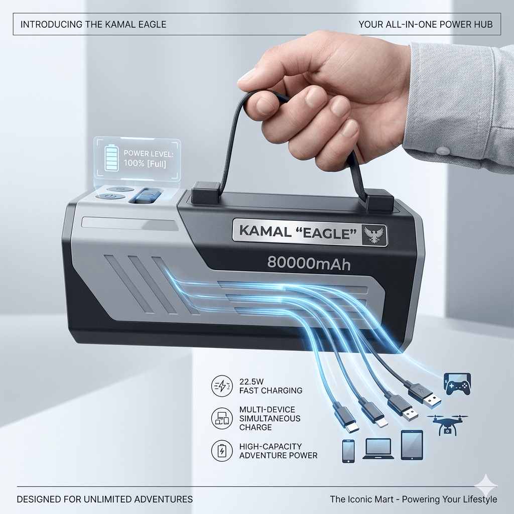 Kamal Eagle KPB87 Powerful, Dual-Purpose Device Massive 80,000mAh Capacity