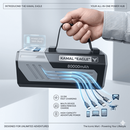 Kamal Eagle KPB87 Powerful, Dual-Purpose Device Massive 80,000mAh Capacity
