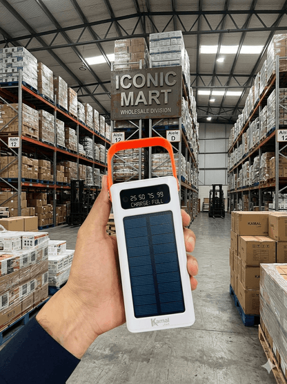 Kamal KPB53 50,000mAh Solar Power Bank – 22.5W PD Fast Charging with 4 Built-in CABLE
