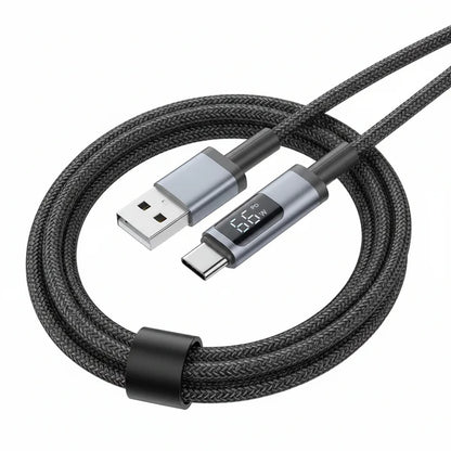KAMAL 100W / 66W Digital Display Fast Charging Type-C Cable | Nylon Braided
