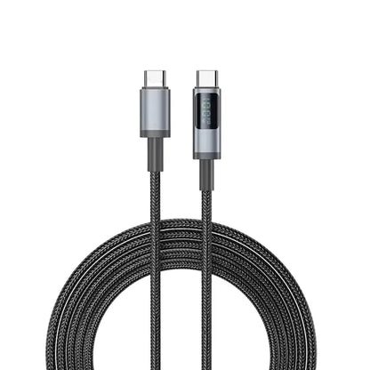 KAMAL 100W / 66W Digital Display Fast Charging Type-C Cable | Nylon Braided
